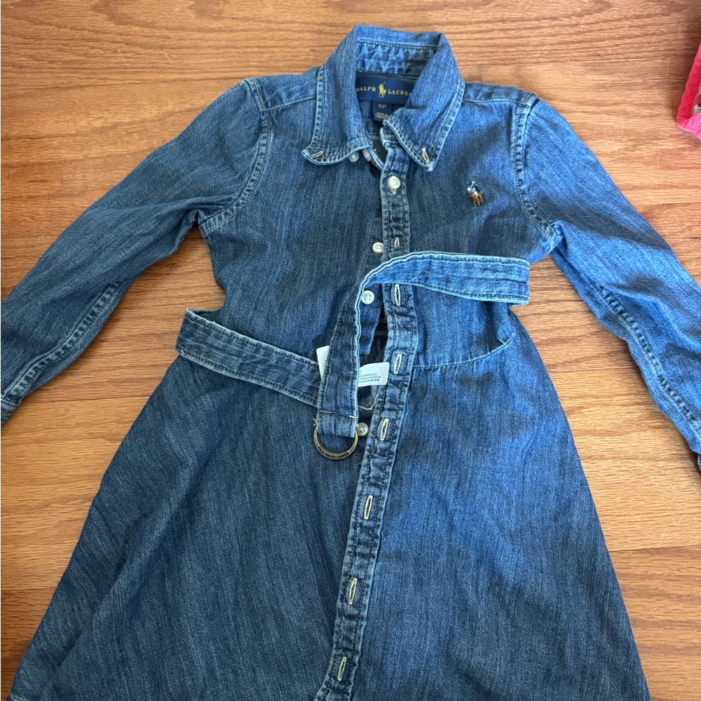 Ralph Lauren Blue Denim Kids Dress with Belt